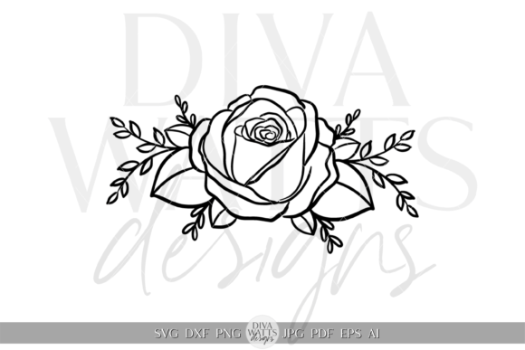 Download Single Rose Silhouette Artwork SVG - Silhouette Collection