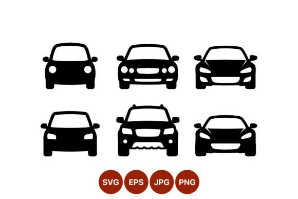 Download Car Silhouette Front View Icon Set - Silhouette Collection