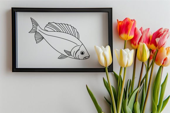 Download Fish One Line Vector Sketch Drawing - Line vector Collection
