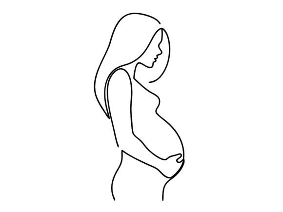 Download Pregnant Woman One Line Vector Design. - Line vector Collection