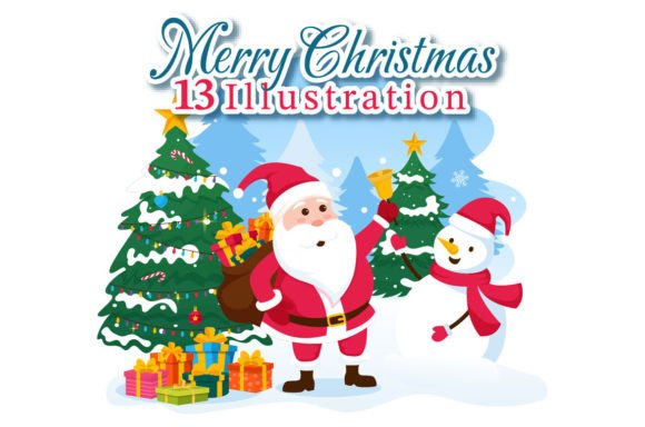 Download 13 Merry Christmas Vector Illustration - Christmas vector Collection